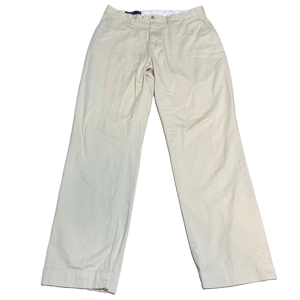 Polo Ralph Lauren Suffield Pant Mens 33x32 Tan Khaki Cotton Chino Straight Leg